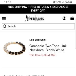 LeLe Sadoughi Gardenia Two-Tone Link Necklace, Black/White